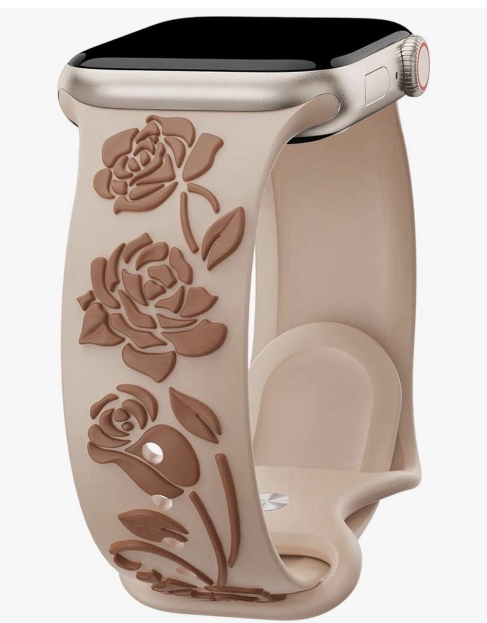 Floral Engraved Band Compatible with Apple Watch 42/44/45/49mm